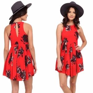 Free People Red Flutter Dress